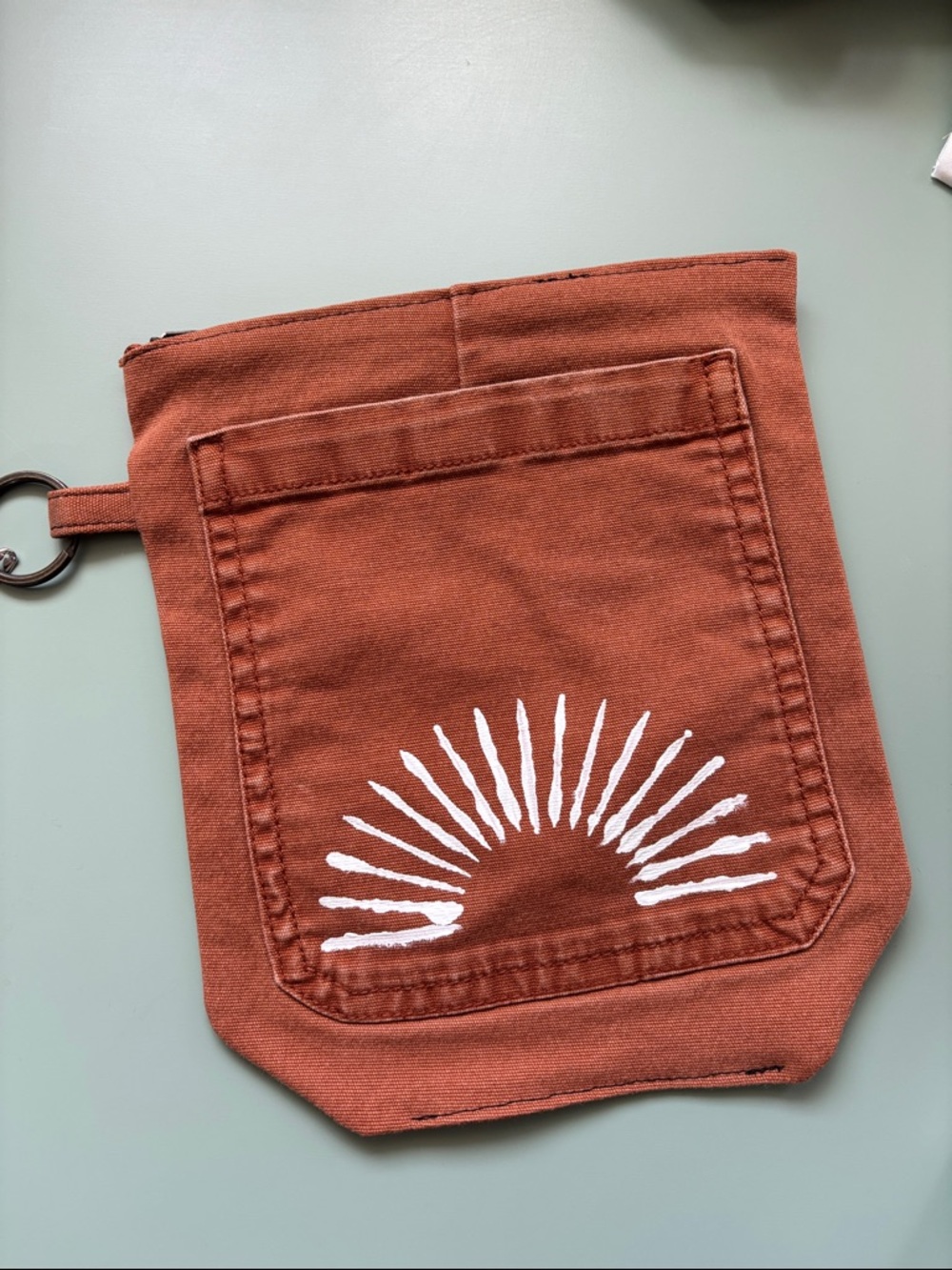 Rust Sunburst Canvas Wristlet Pouch - Women Bags